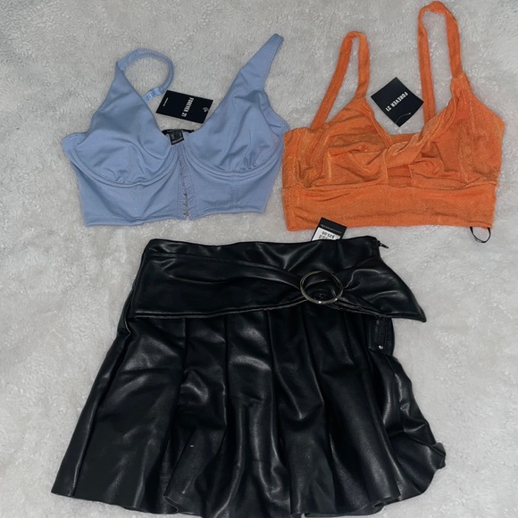 Forever 21 Bralette & leather skirt bundle - Picture 1 of 5